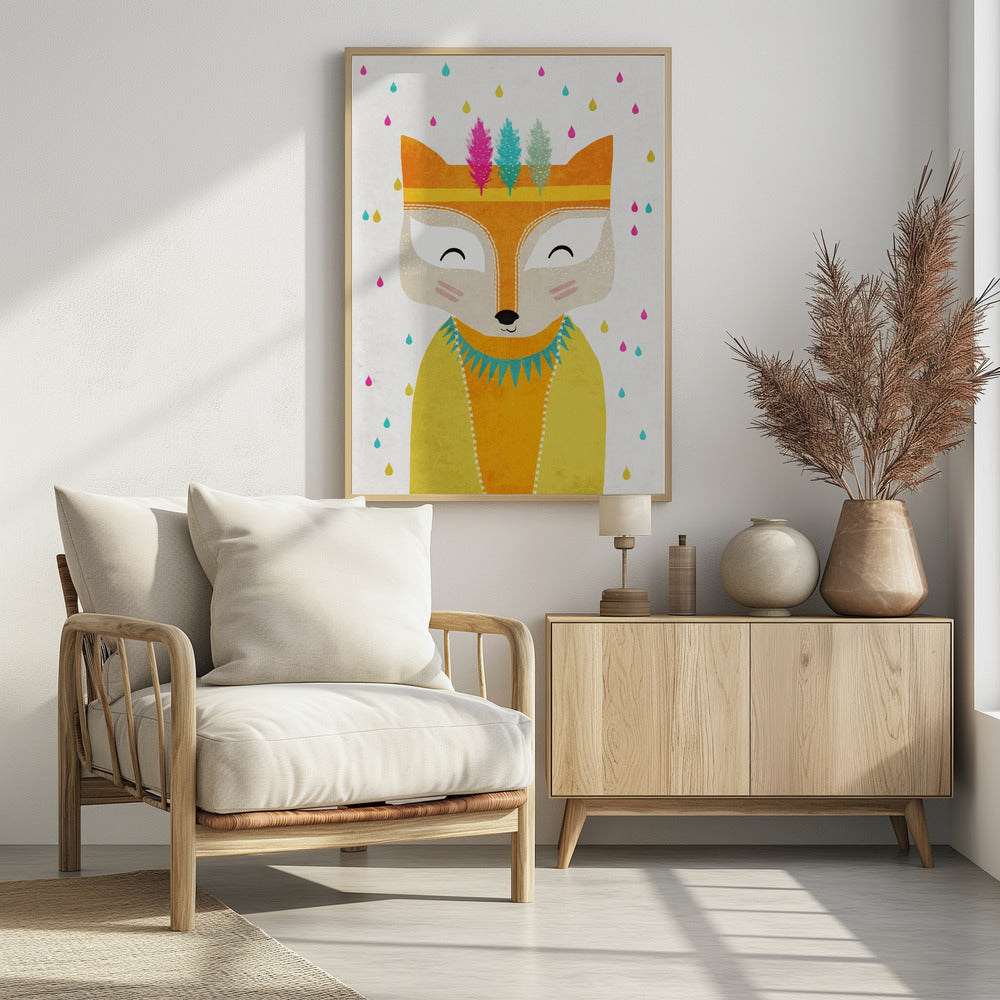 Feathered Fox Face | Poster
