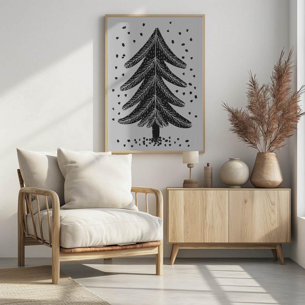 Monochrome Pinefall | Poster