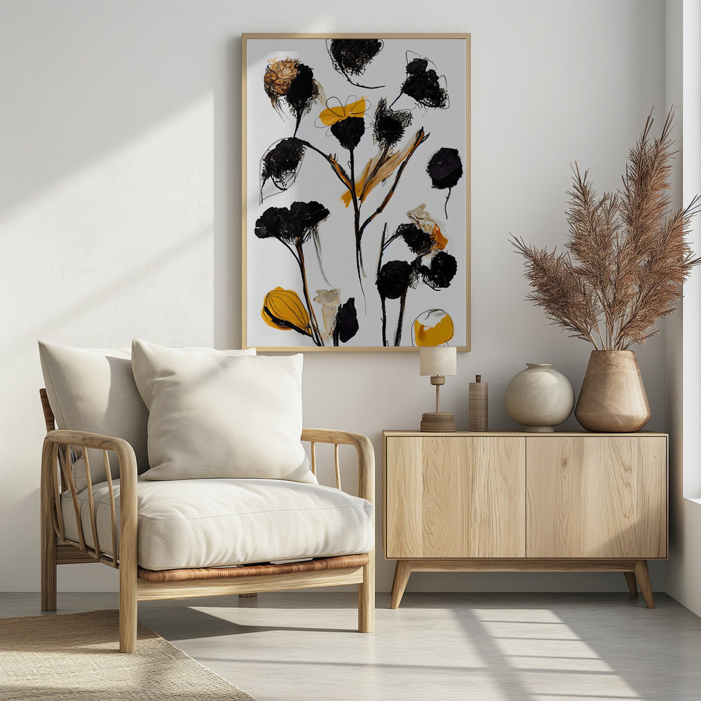 Black Dry Flowers | Poster