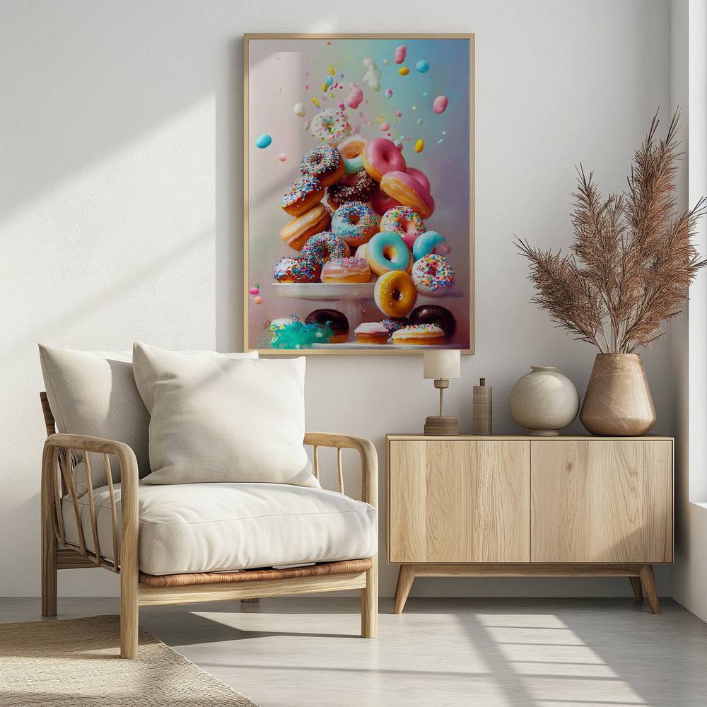 Colorful Donut Cascade | Poster
