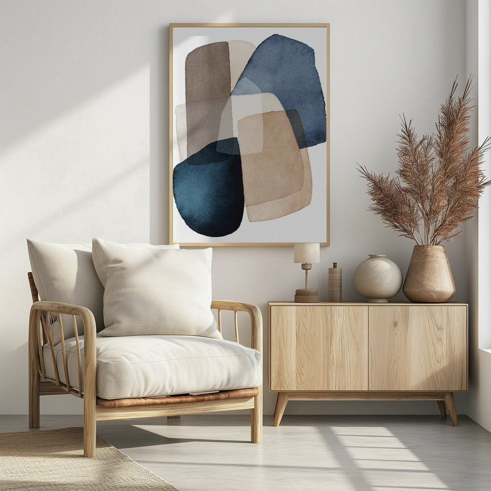 Blue Brown Blocks | Poster