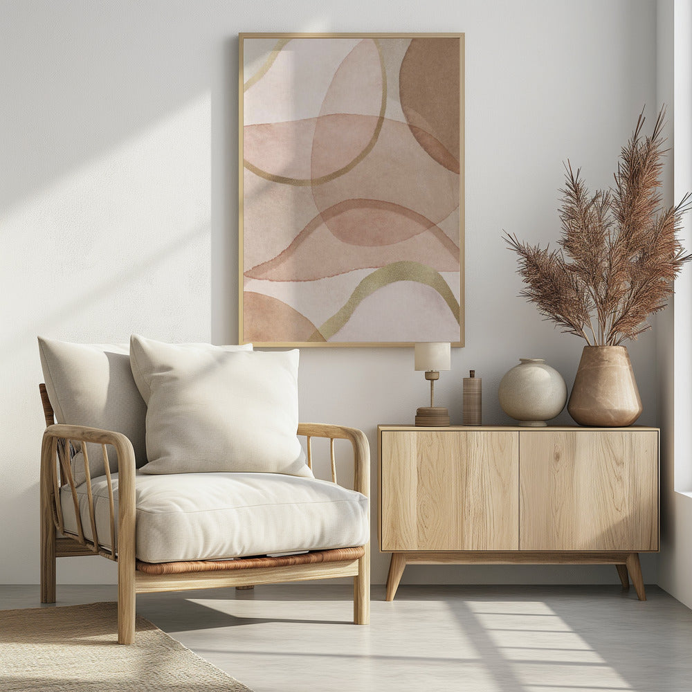 Blush and Brown Abstract | Poster