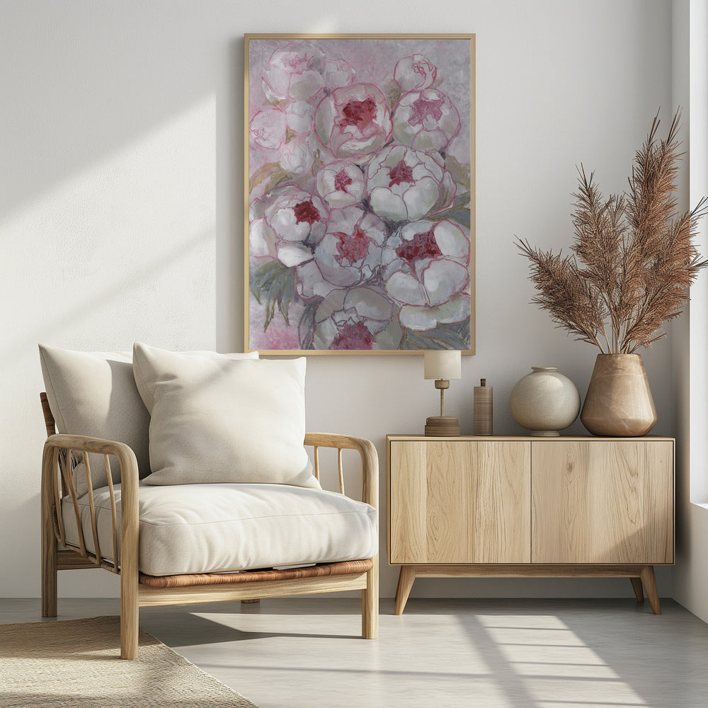 Nuria bouquet of peonies in pink | Poster