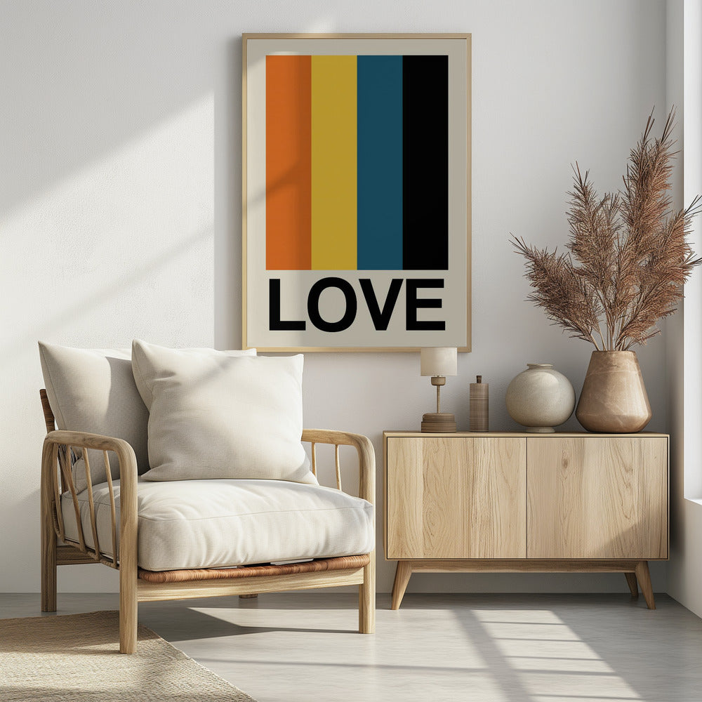 Retro Stripe LOVE Sundaze | Poster