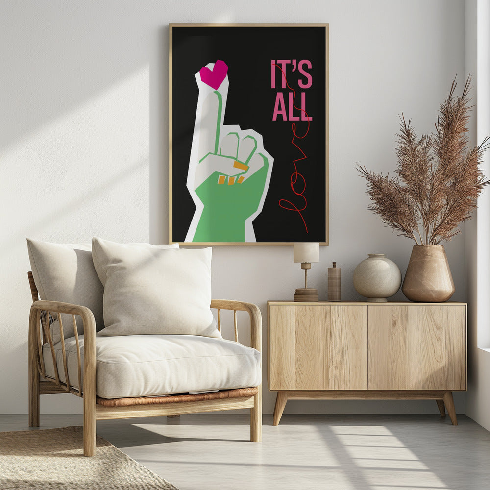 It's All Love Hand Grey | Poster