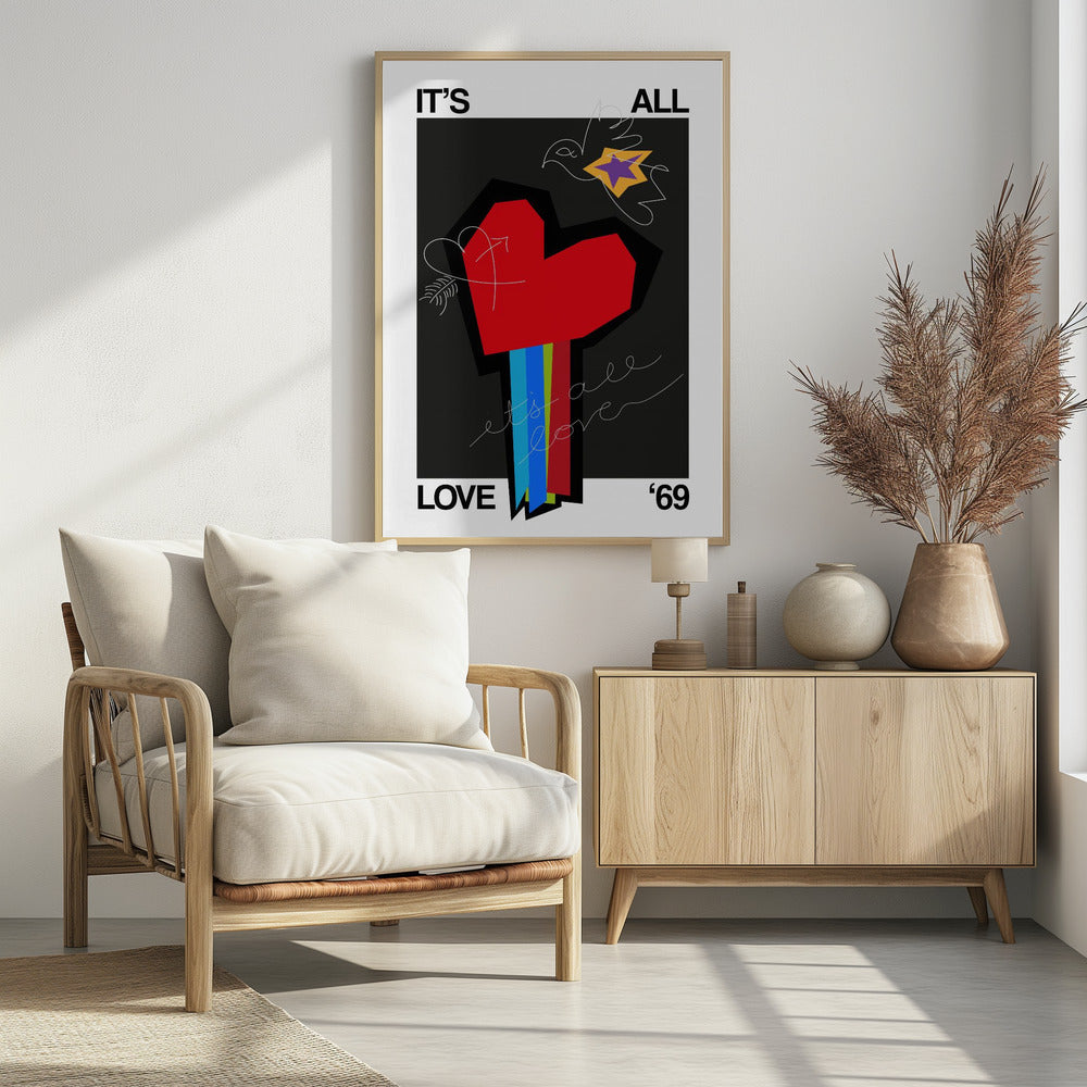 It's All Love Heart Grey | Poster