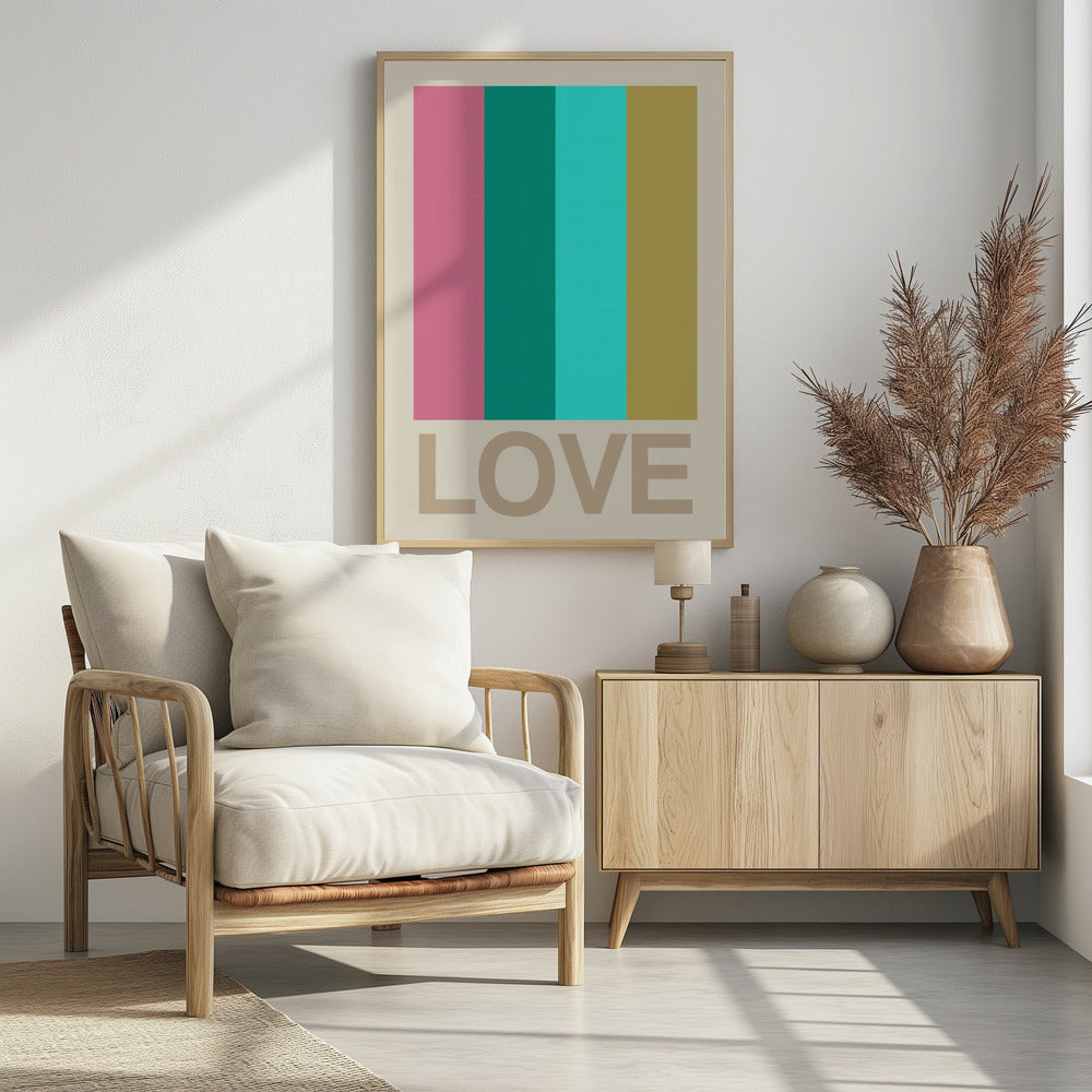 Retro Stripe LOVE CItrus | Poster