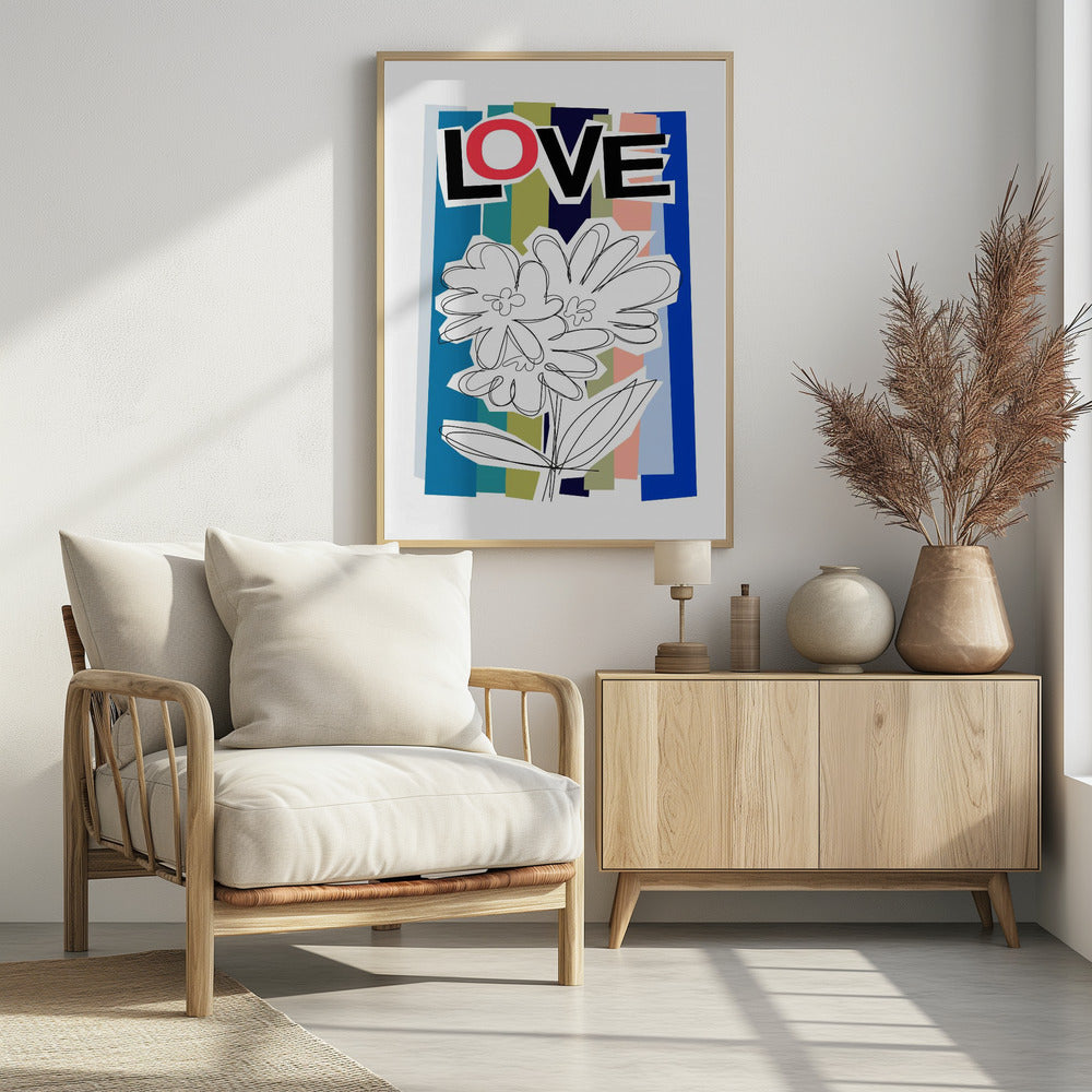 Scribble Flower Blue | Poster