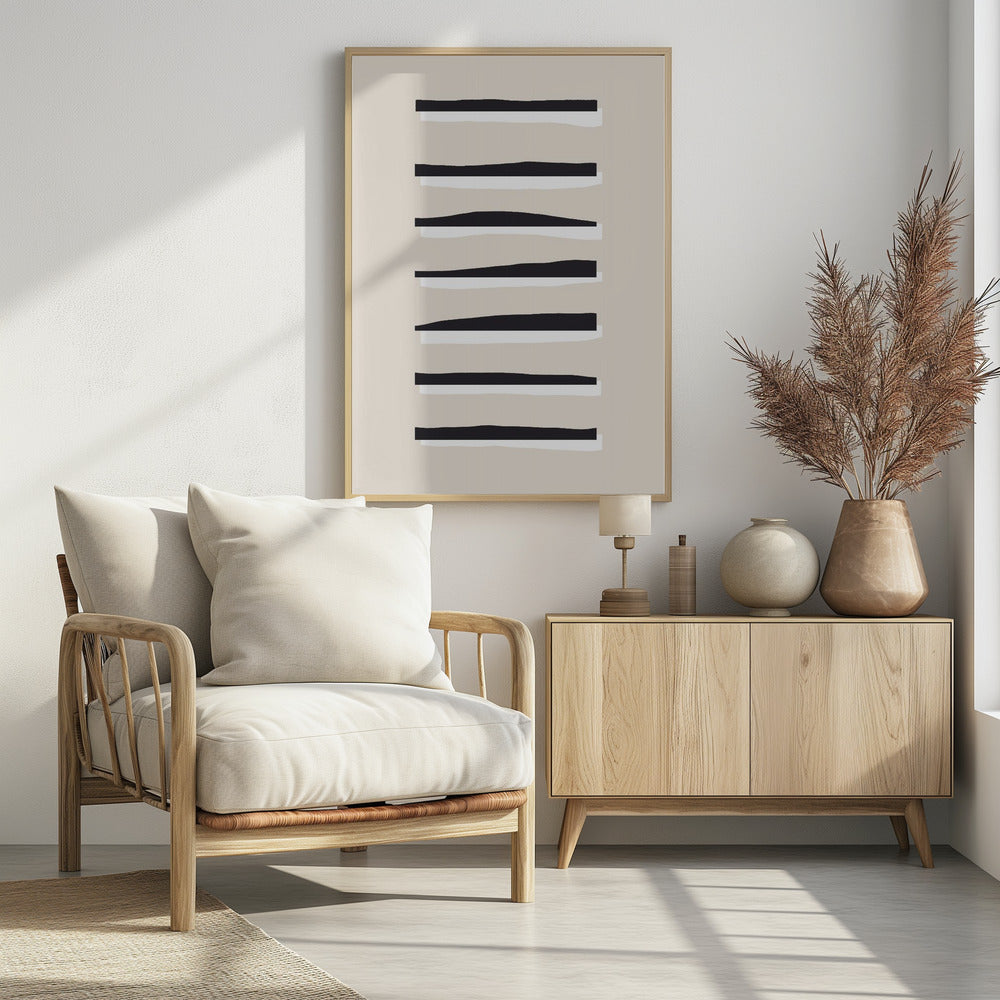 Black And White Horizontal Lines | Poster