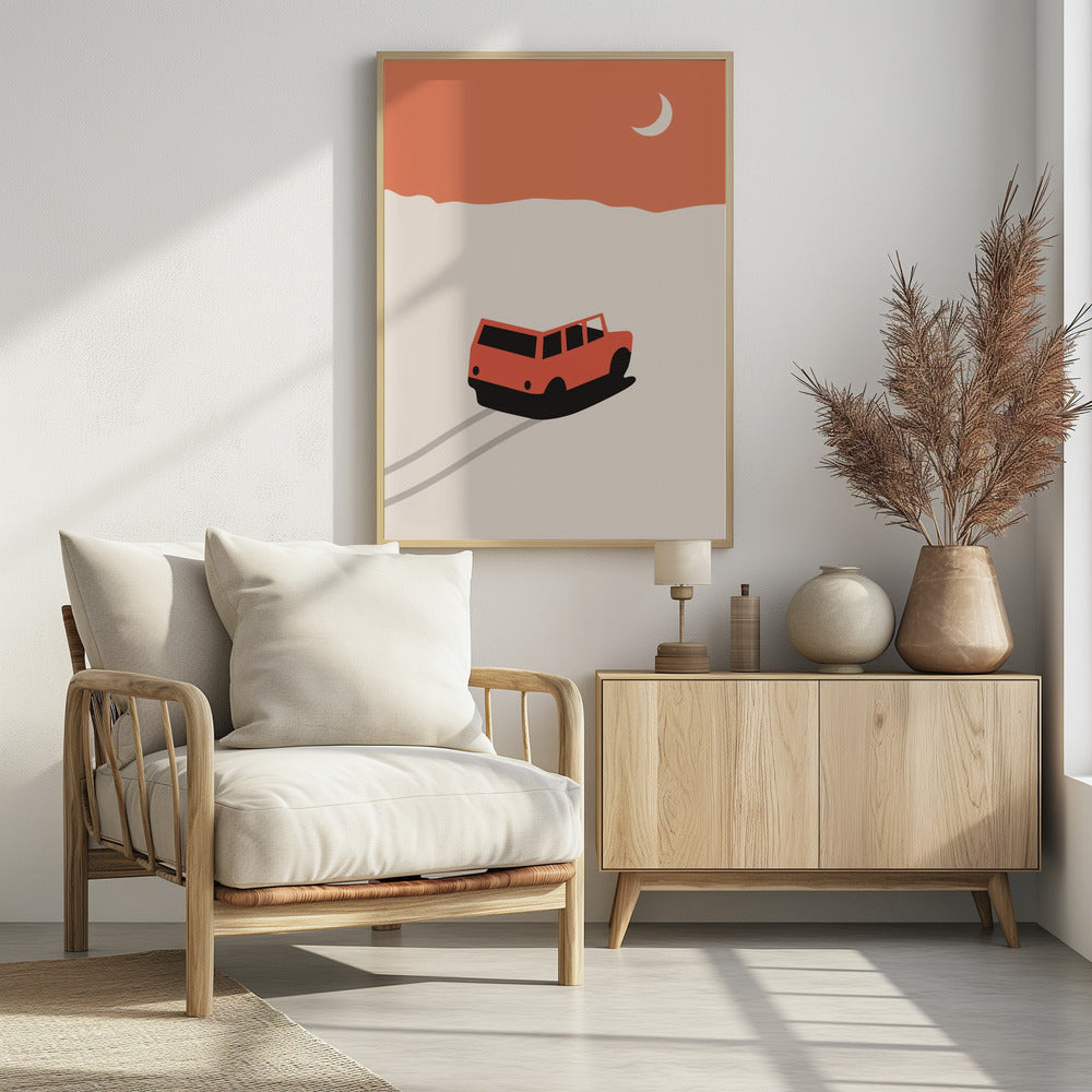 Car In Desert | Poster