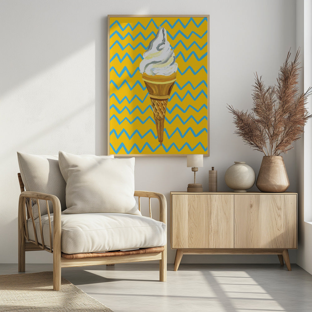 Ice Cream Yellow Zigzag | Poster
