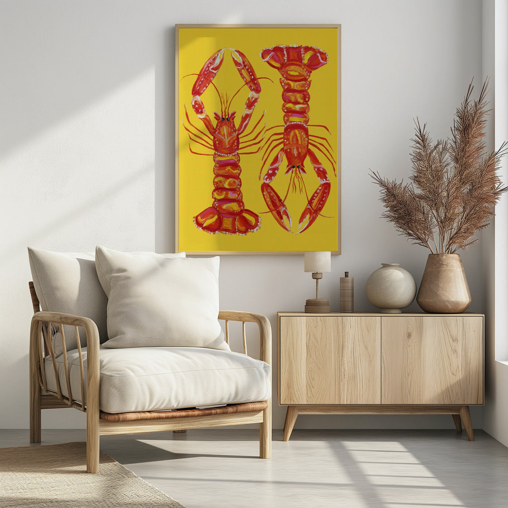 Langoustines On Yellow | Poster