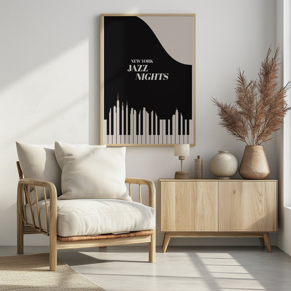 Jazz Nights Nyc   Black | Poster