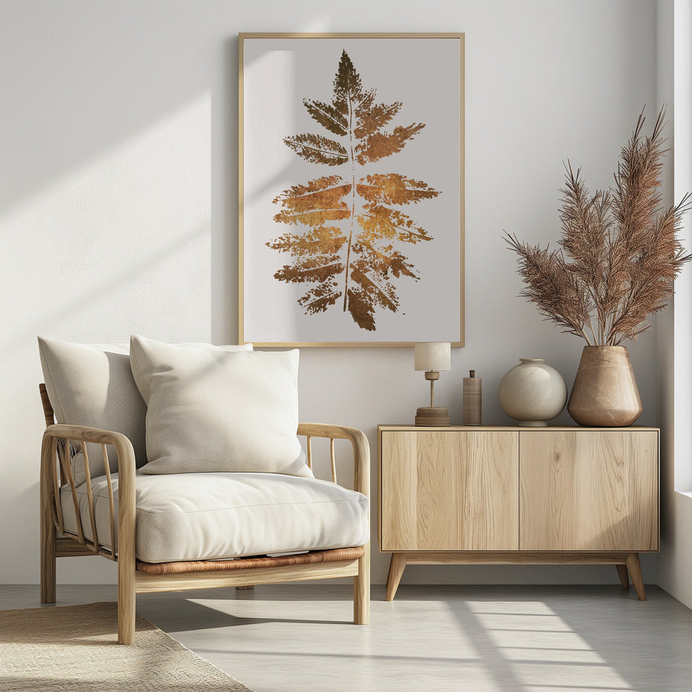 Oak Leaf Print   Gold | Poster
