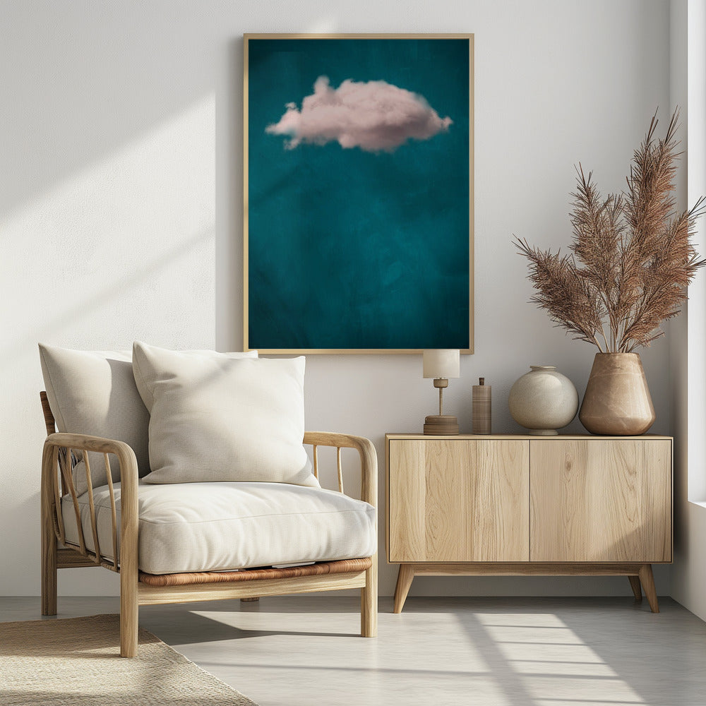 Teal / Blush Cloud No 1 | Poster