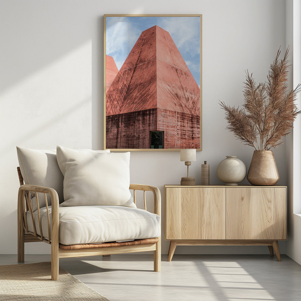 Crimson Geometric Tower | Poster