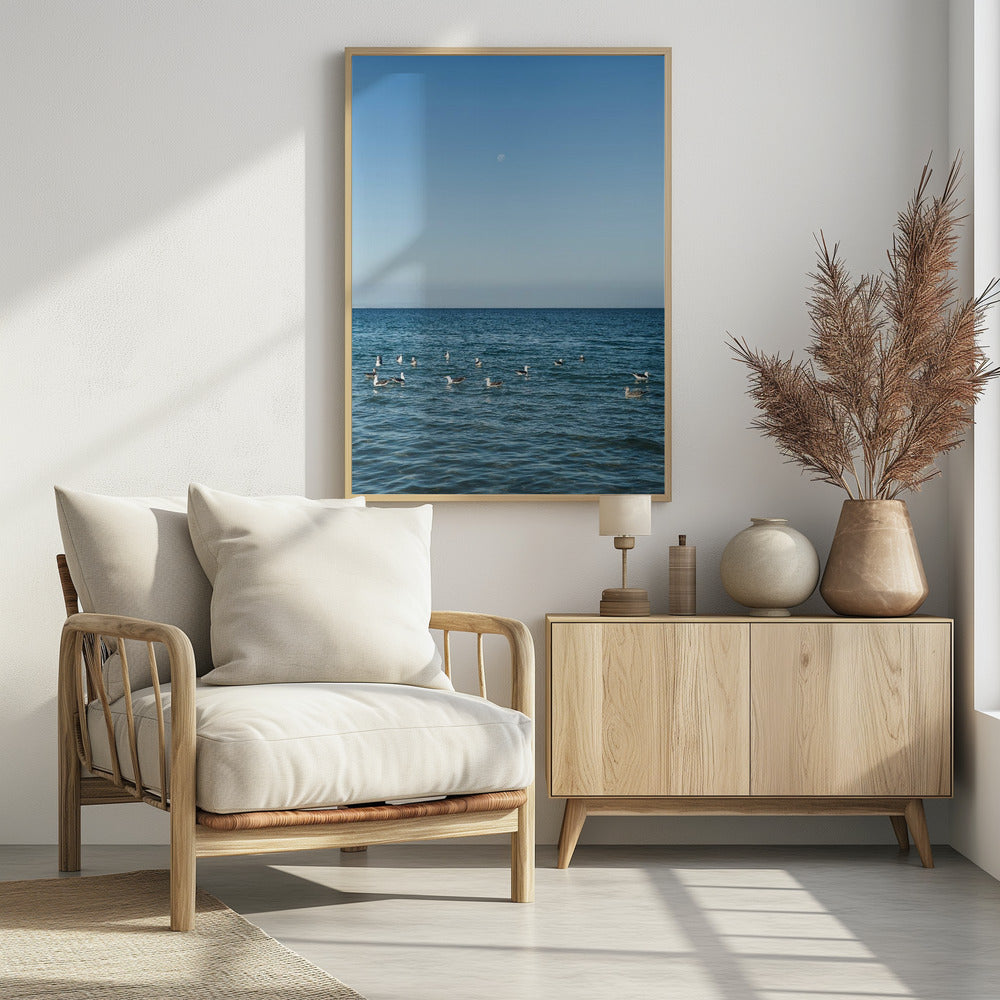Moonlit Seabirds | Poster