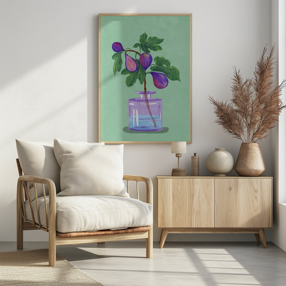 Figs Branch In Vase | Poster