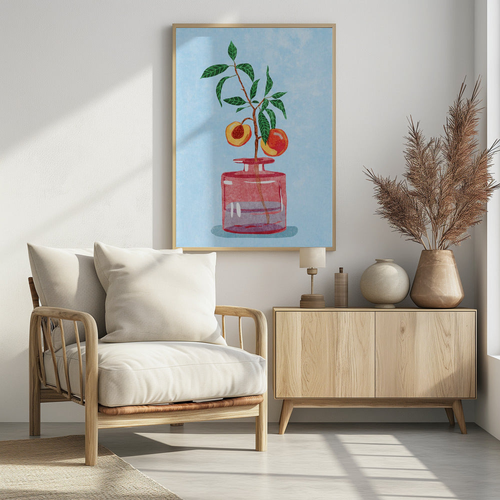 Peach Tree in Vase | Poster