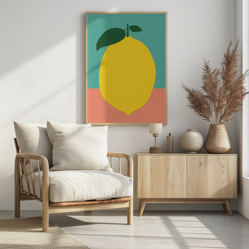 Lemon With Two Leaves | Poster