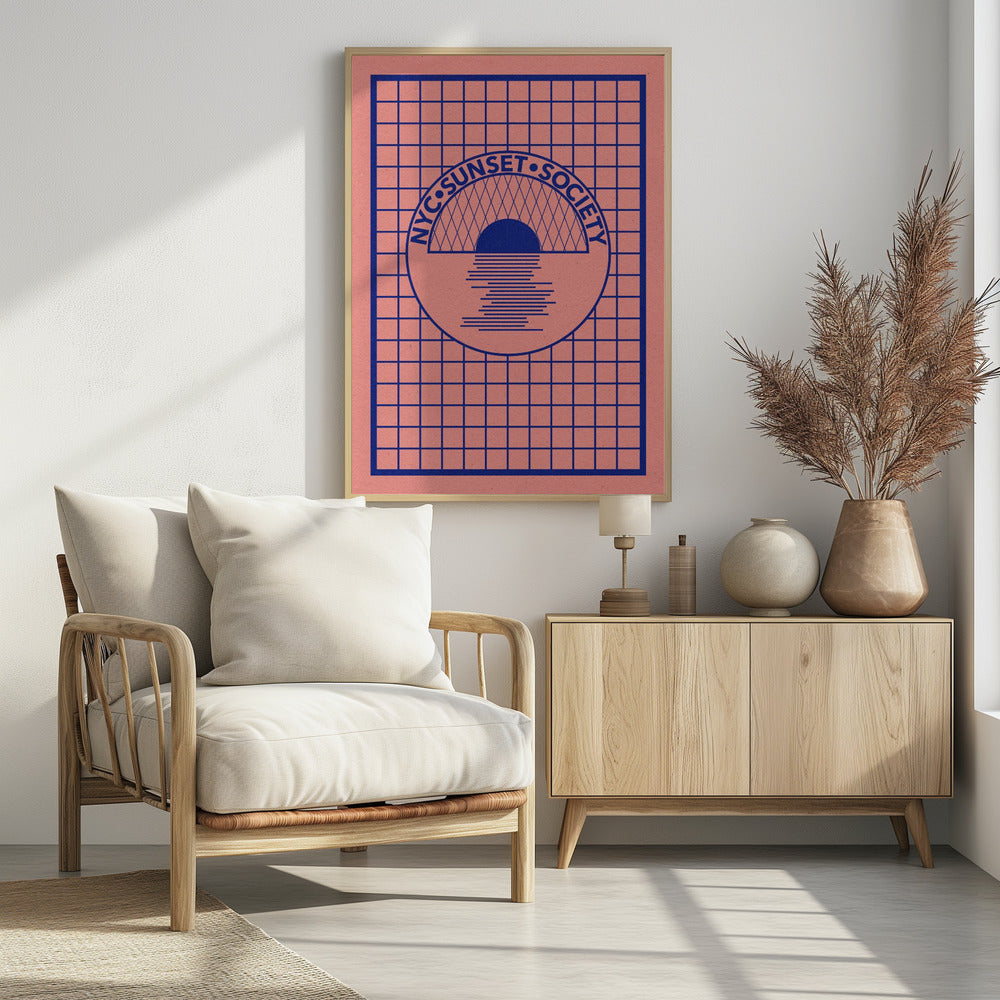 Nyc Sunset Society Blue | Poster