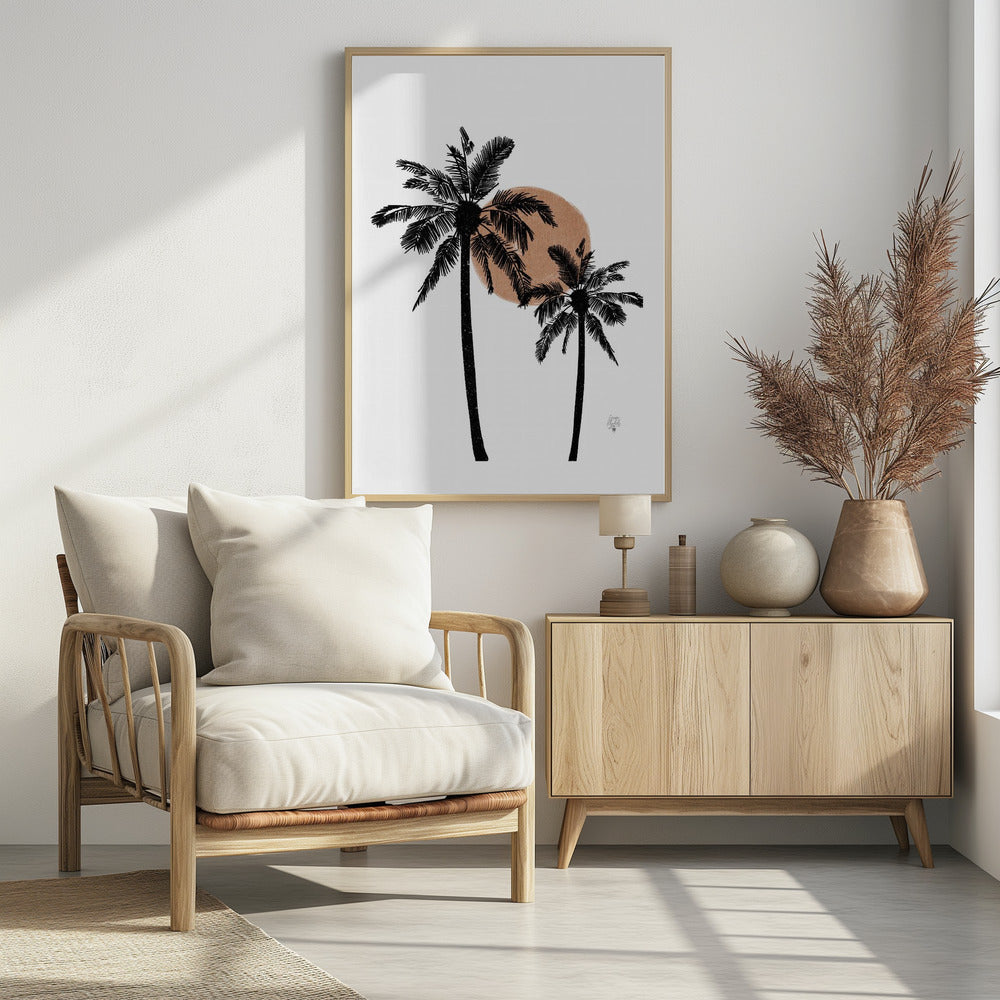 White Background Palm Trees Erum Khalili.png | Poster