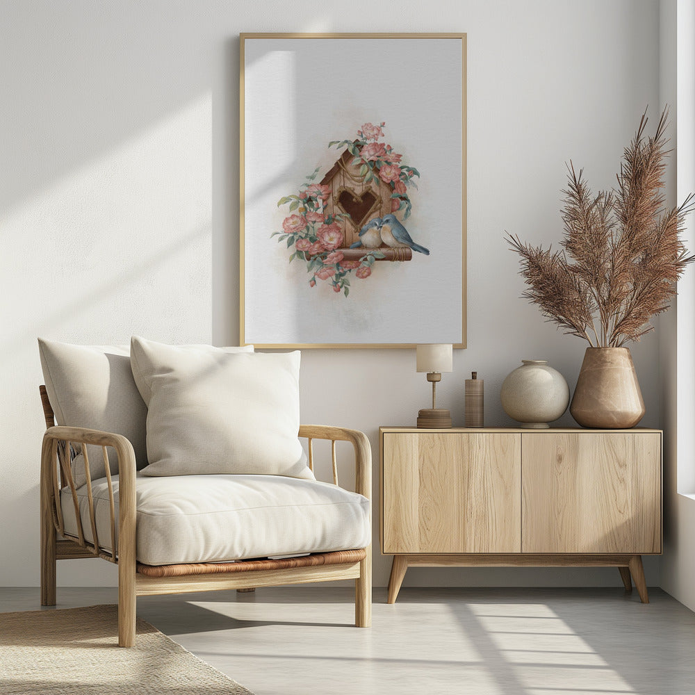 Bird House and rose | Poster