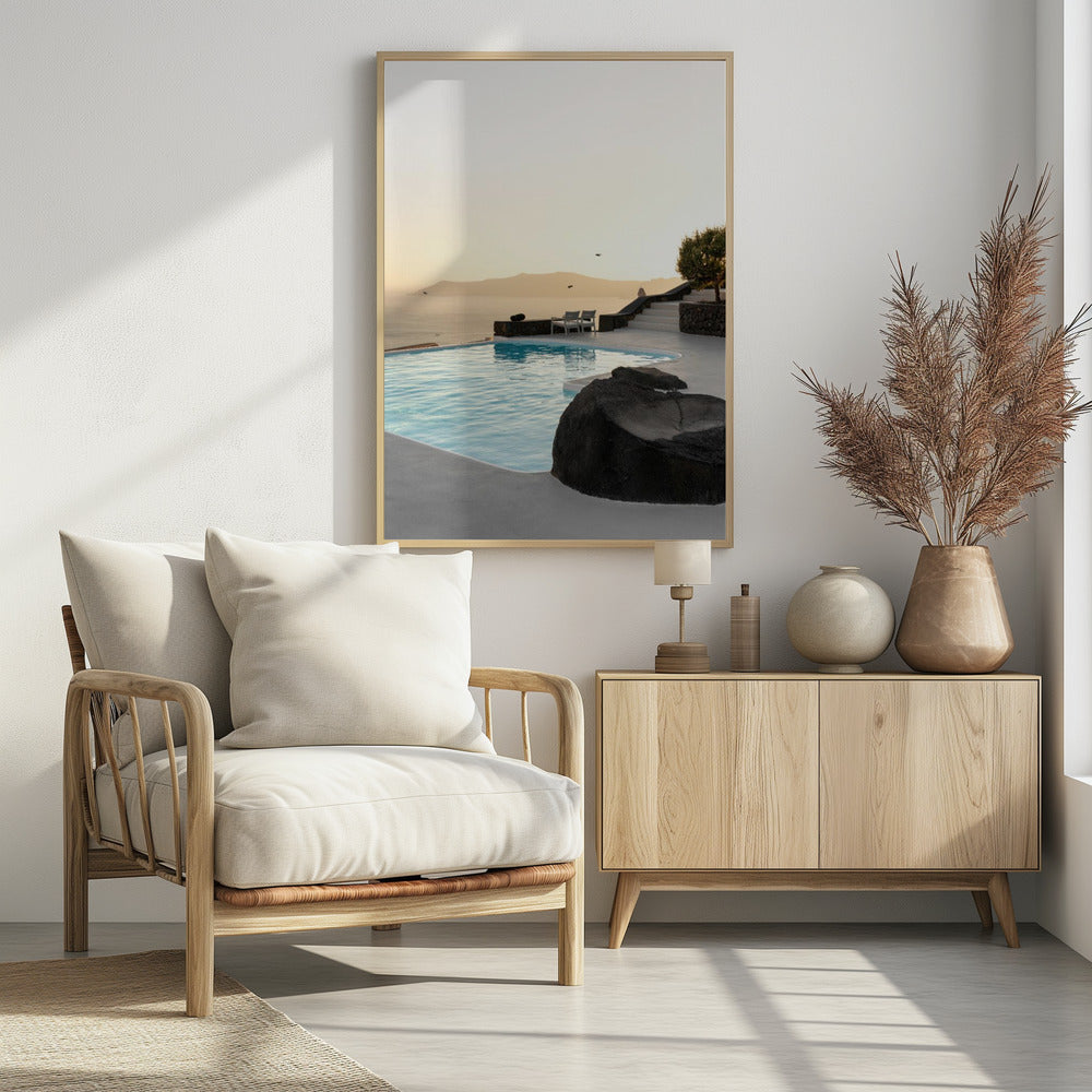 Birds Flying Over Swimming Pool | Poster