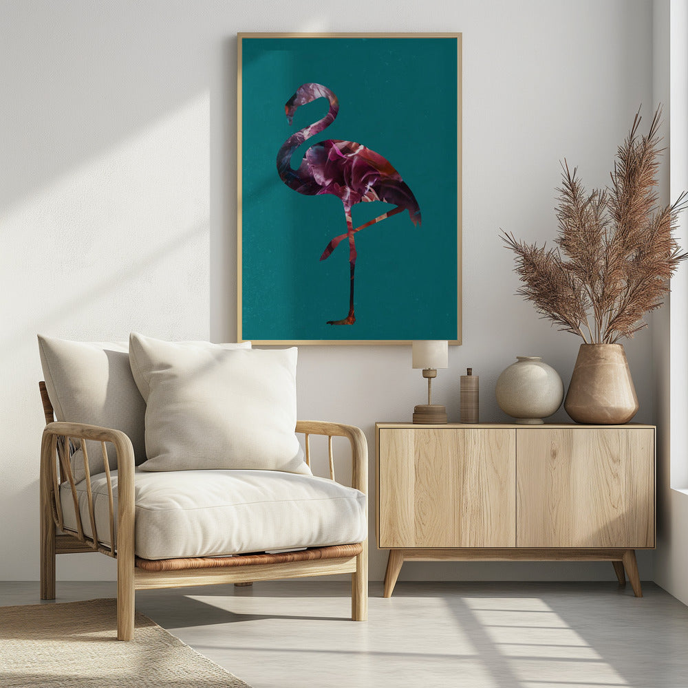 Flamingo Pink and Green | Poster