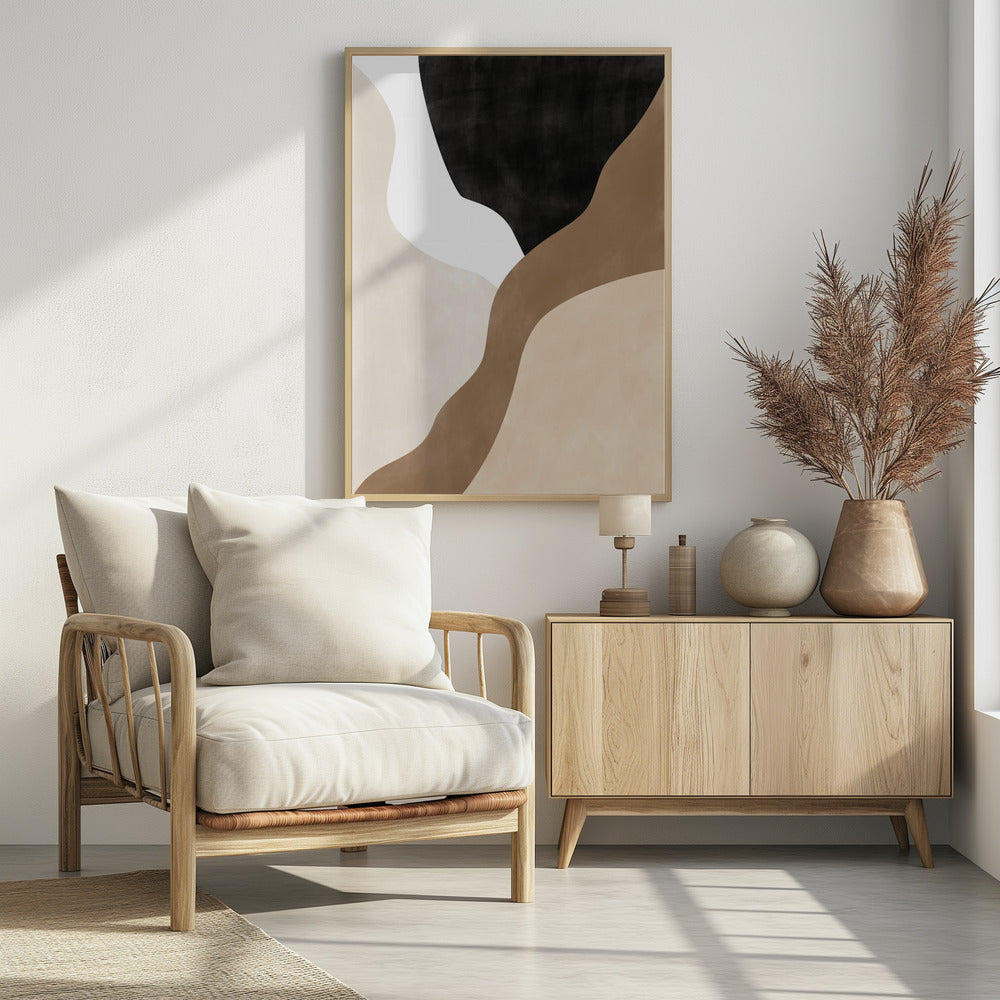 Abstract Beige and Brown Art | Poster