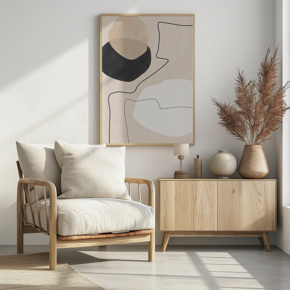 Organic Shapes &amp; Lines Painting | Poster