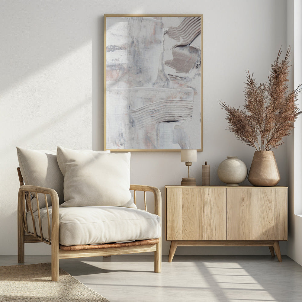 Textured Brushstrokes and Layered Neutral Tones | Poster