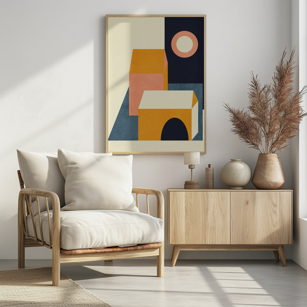 Rainbow Plus Shapes  Blue Mustard11 | Poster