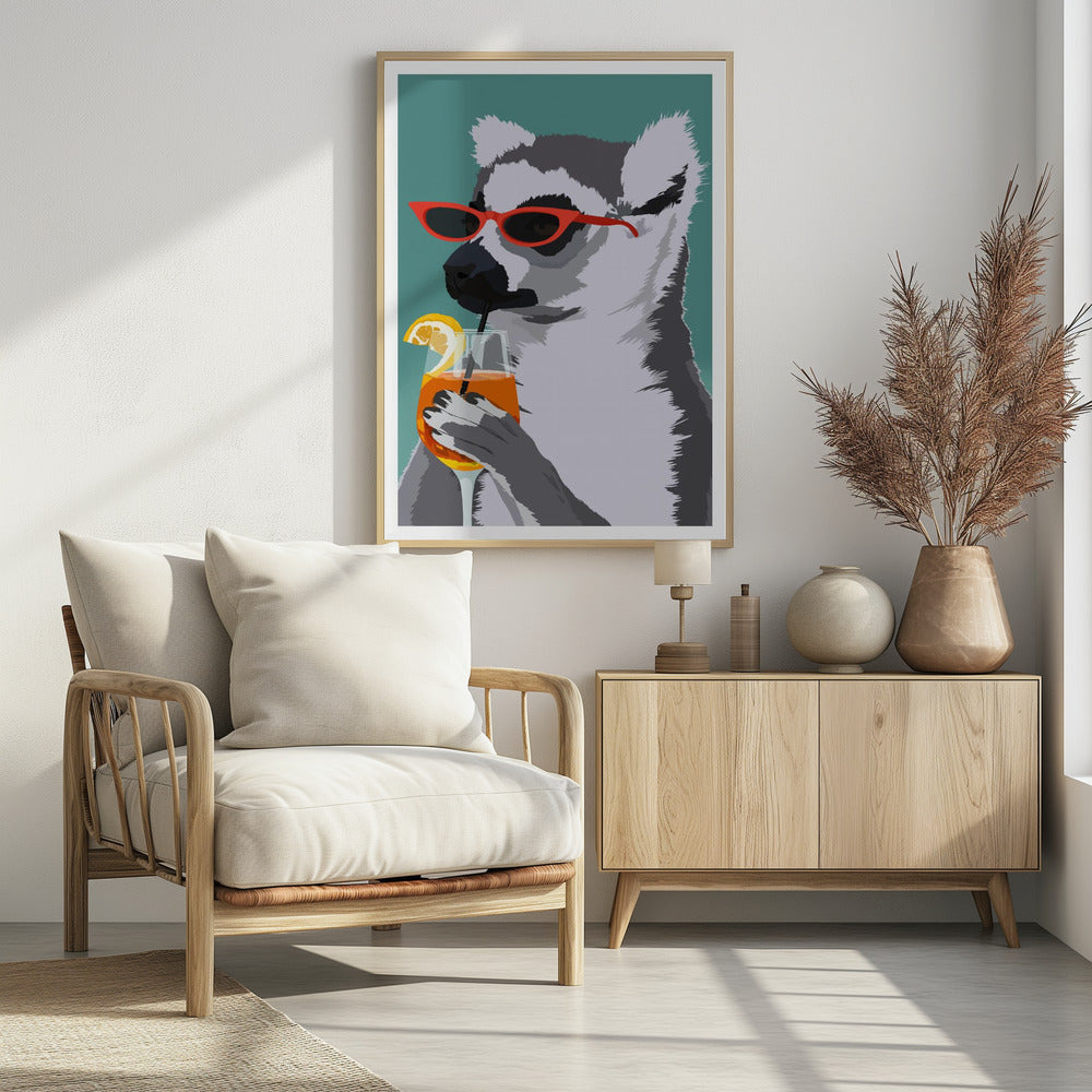Jugdy Lemur with Drink | Poster