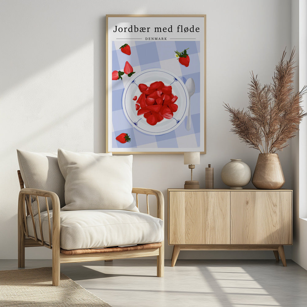 Strawberry with cream - Denmark | Poster