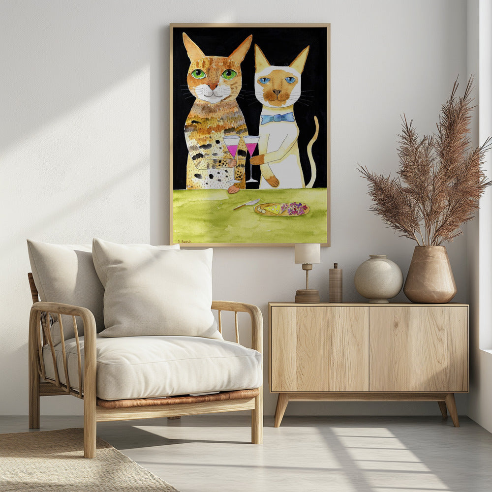 Cats Drinking Best Friends | Poster