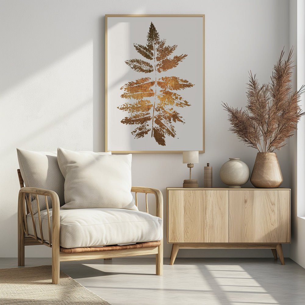 Oak Leaf Print (gold) | Poster