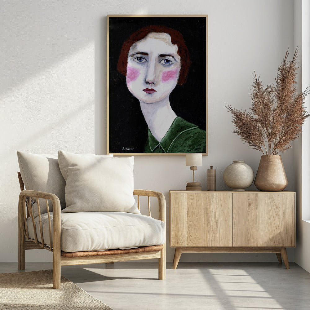 Vintage Woman with pink cheeks | Poster