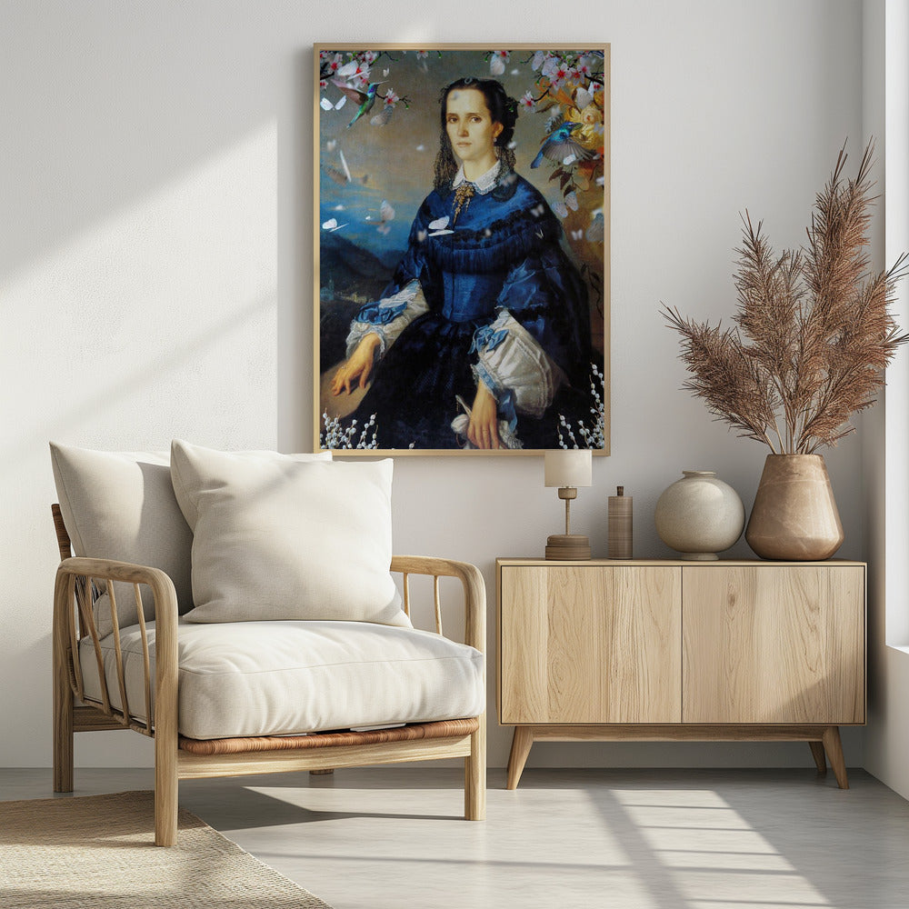 Lady Blue Hummingbird Blooms | Poster