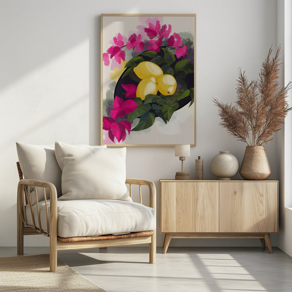 Bougainvillea and lemons | Poster