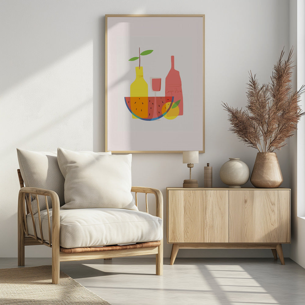 Still Life With Wine and Bottles | Poster