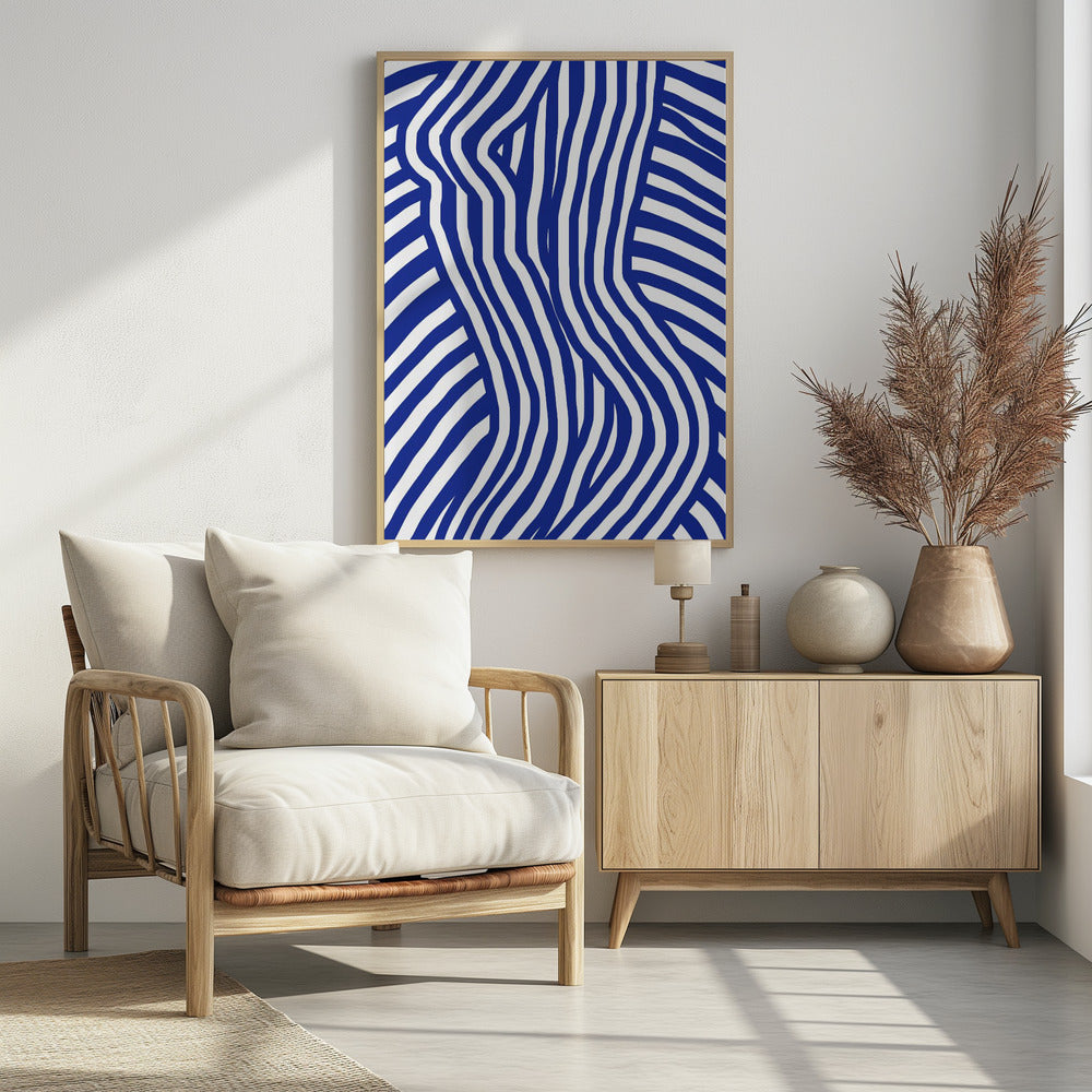 Blue and White Striped Nude | Poster