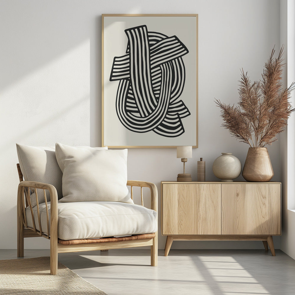 Striped Abstract In Black | Poster