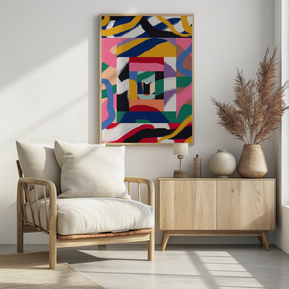 Geometric Shapes and Bold Brushstrokes | Poster