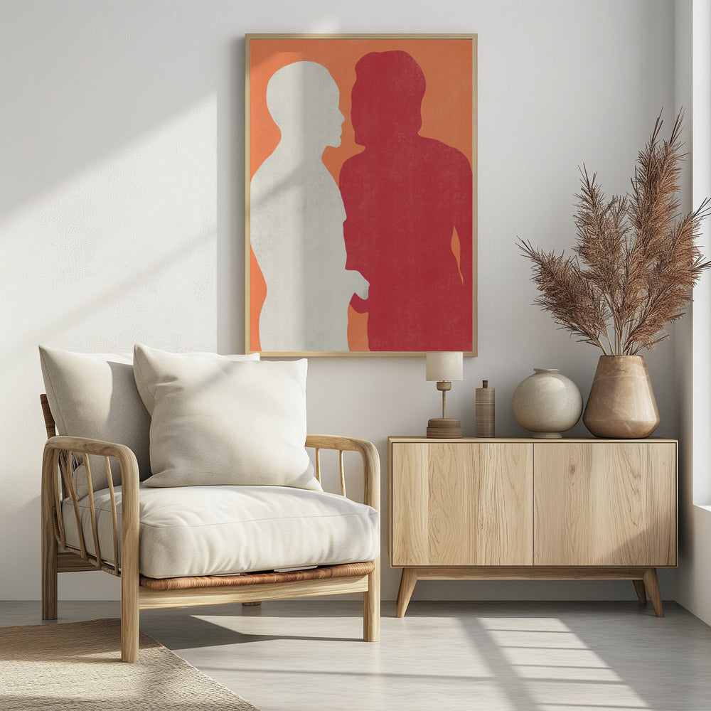 Silhouettes of Two Figures | Poster