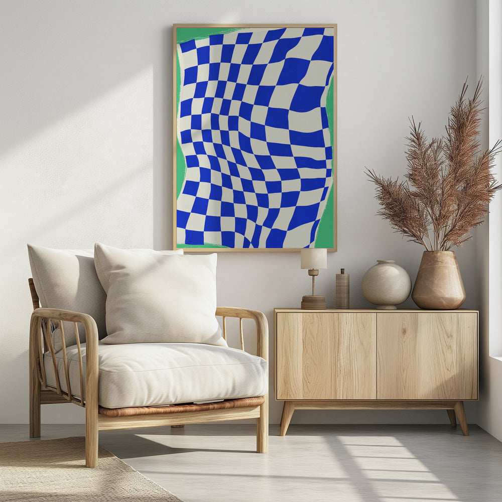 Blue Checker Pattern | Poster