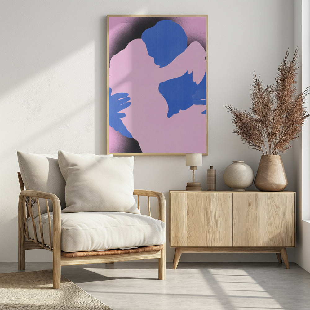 Two Abstract Figures in an Embrace | Poster