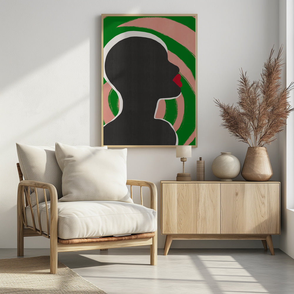 Anonymous Portrait In Green Spiral | Poster