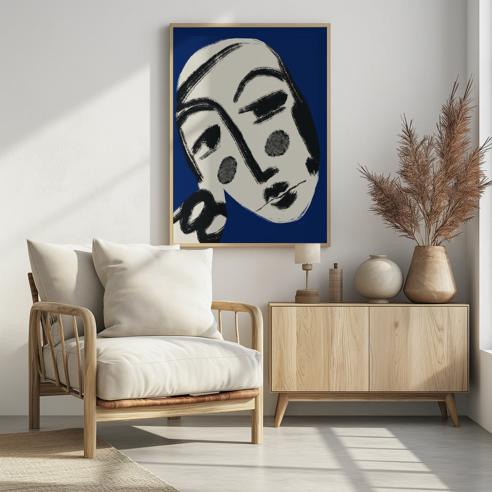 Resting Portrait In Blue | Poster