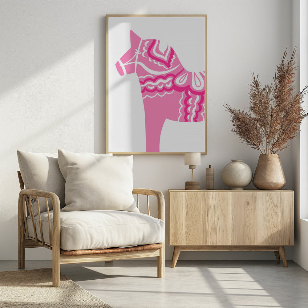 Pink Dala Silhouette | Poster